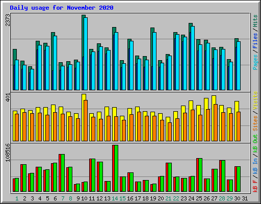 Daily usage for November 2020
