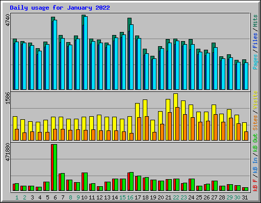 Daily usage for January 2022