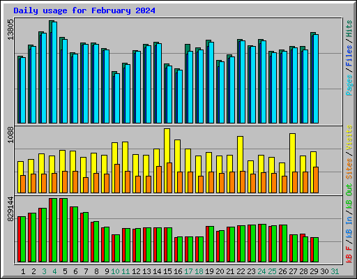 Daily usage for February 2024