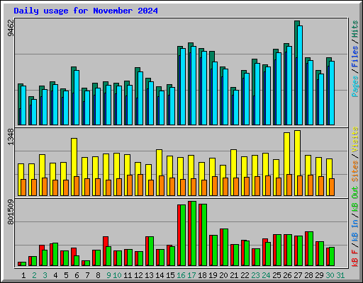 Daily usage for November 2024
