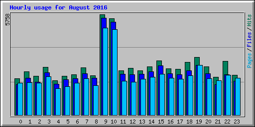 Hourly usage for August 2016