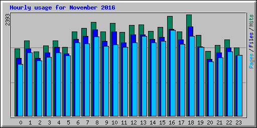 Hourly usage for November 2016