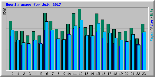 Hourly usage for July 2017