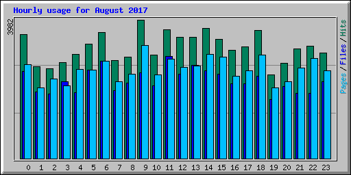 Hourly usage for August 2017