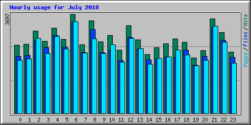 Hourly usage for July 2018