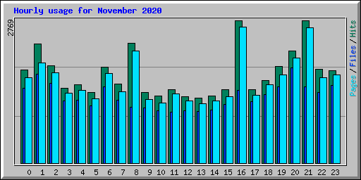 Hourly usage for November 2020
