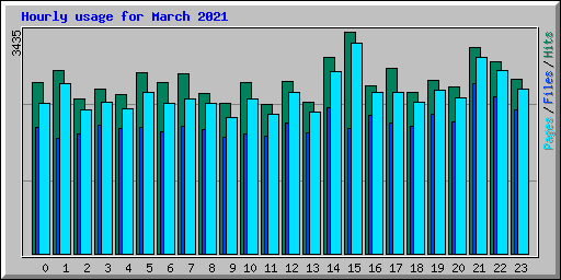 Hourly usage for March 2021