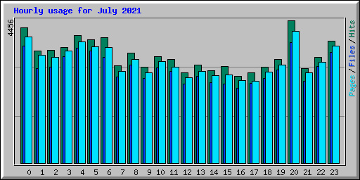 Hourly usage for July 2021