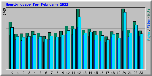 Hourly usage for February 2022
