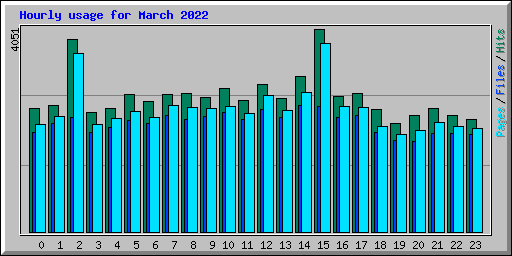 Hourly usage for March 2022